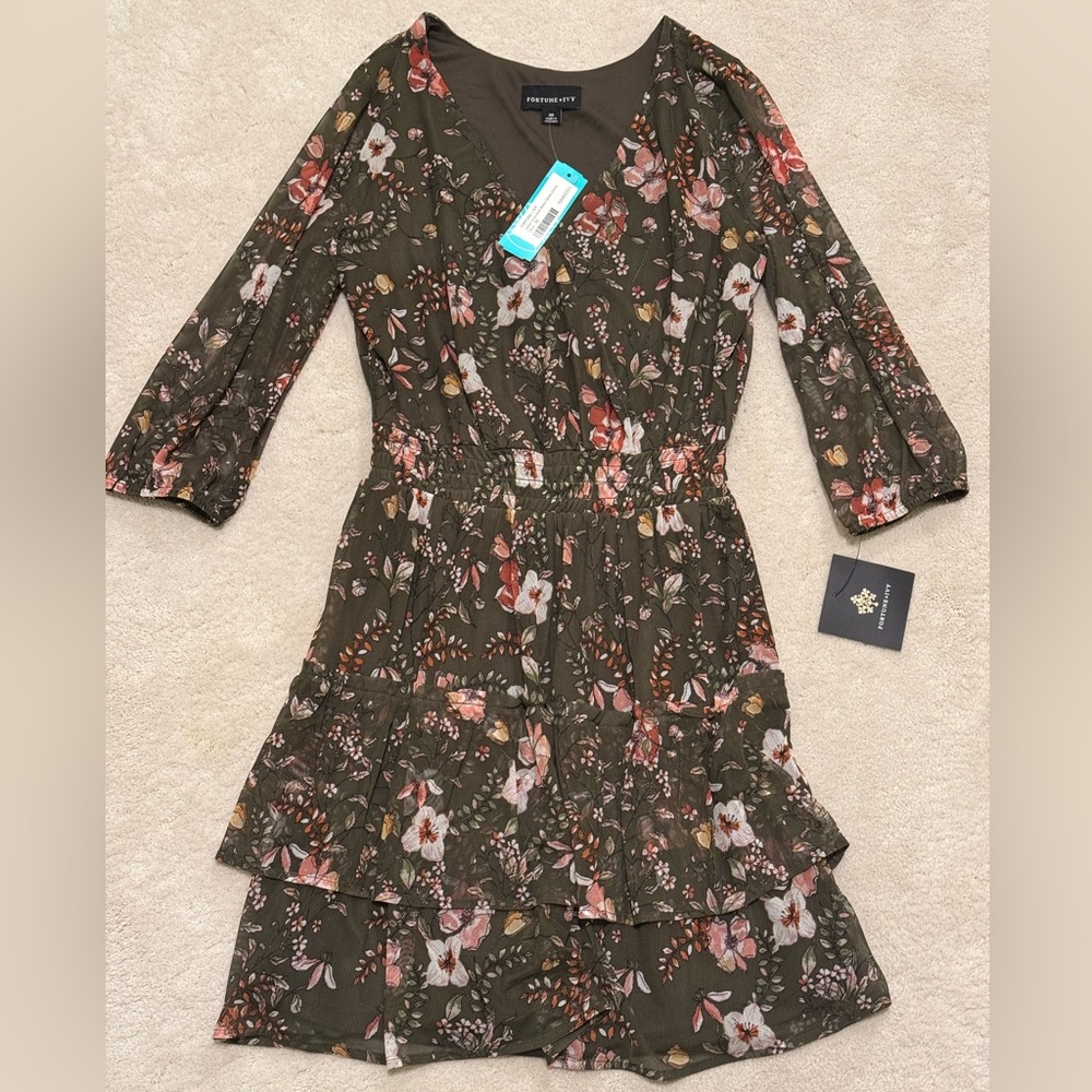 NWT Jaelyn Smocked Waist Mesh Dress